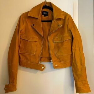 Anthropologie Lamarque Camel Genuine Leather Jacket